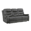  Manufacturer Color_Dark Grey -- Oberon 9634DGY-3 Double Reclining Sofa IMAGE 2