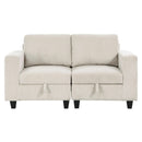  Manufacturer Color_Beige -- Homelegance Walterboro Stationary Fabric Loveseat IMAGE 1