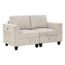 Manufacturer Color_Beige -- Homelegance Walterboro Stationary Fabric Loveseat IMAGE 2