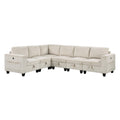  Manufacturer Color_Beige -- Homelegance Walterboro Fabric 6 pc Sectional IMAGE 1