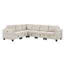  Manufacturer Color_Beige -- Homelegance Walterboro Fabric 6 pc Sectional IMAGE 1
