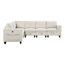  Manufacturer Color_Beige -- Homelegance Walterboro Fabric 6 pc Sectional IMAGE 2