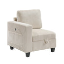  Manufacturer Color_Beige -- Homelegance Walterboro Fabric 6 pc Sectional IMAGE 5