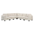  Manufacturer Color_Beige -- Homelegance Walterboro Fabric 7 pc Sectional IMAGE 1
