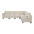  Manufacturer Color_Beige -- Homelegance Walterboro Fabric 7 pc Sectional IMAGE 2