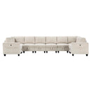  Manufacturer Color_Beige -- Homelegance Walterboro Fabric 8 pc Sectional IMAGE 1