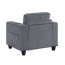  Manufacturer Color_Dark Grey -- Walterboro 9650NDG-1 Chair with Storage Pouches and Charging Ports IMAGE 3