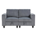  Manufacturer Color_Dark Grey -- Walterboro 9650NDG-2* Love Seat with Storage, Storage Pouches and Charging Ports IMAGE 1