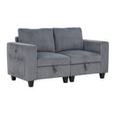  Manufacturer Color_Dark Grey -- Walterboro 9650NDG-2* Love Seat with Storage, Storage Pouches and Charging Ports IMAGE 2