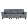  Manufacturer Color_Dark Grey -- Walterboro 9650NDG-3* Sofa with Storage, Storage Pouches and Charging Ports IMAGE 1
