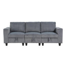  Manufacturer Color_Dark Grey -- Walterboro 9650NDG-3* Sofa with Storage, Storage Pouches and Charging Ports IMAGE 1