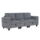  Manufacturer Color_Dark Grey -- Walterboro 9650NDG-3* Sofa with Storage, Storage Pouches and Charging Ports IMAGE 2