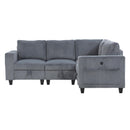  Manufacturer Color_Dark Grey -- Walterboro 9650NDG*4SC 4 pc Sectional with Storage, Storage Pouches and Charging Ports IMAGE 2