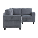  Manufacturer Color_Dark Grey -- Walterboro 9650NDG*4SC 4 pc Sectional with Storage, Storage Pouches and Charging Ports IMAGE 3