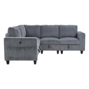  Manufacturer Color_Dark Grey -- Walterboro 9650NDG*5SC 5 pc Sectional with Storage, Storage Pouches and Charging Ports IMAGE 2