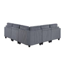  Manufacturer Color_Dark Grey -- Walterboro 9650NDG*5SC 5 pc Sectional with Storage, Storage Pouches and Charging Ports IMAGE 3
