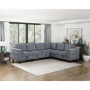  Manufacturer Color_Dark Grey -- Walterboro 9650NDG*6SC 6 pc Sectional with Storage, Storage Pouches and Charging Ports IMAGE 15