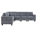  Manufacturer Color_Dark Grey -- Walterboro 9650NDG*6SC 6 pc Sectional with Storage, Storage Pouches and Charging Ports IMAGE 2