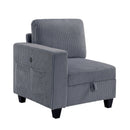  Manufacturer Color_Dark Grey -- Walterboro 9650NDG*6SC 6 pc Sectional with Storage, Storage Pouches and Charging Ports IMAGE 6