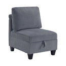  Manufacturer Color_Dark Grey -- Walterboro 9650NDG*6SC 6 pc Sectional with Storage, Storage Pouches and Charging Ports IMAGE 9