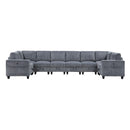  Manufacturer Color_Dark Grey -- Walterboro 9650NDG*8SC 8 pc Sectional with Storage, Storage Pouches and Charging Ports IMAGE 1