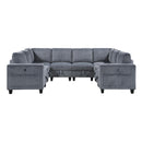  Manufacturer Color_Dark Grey -- Walterboro 9650NDG*8SC 8 pc Sectional with Storage, Storage Pouches and Charging Ports IMAGE 2