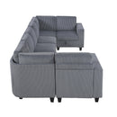  Manufacturer Color_Dark Grey -- Walterboro 9650NDG*8SC 8 pc Sectional with Storage, Storage Pouches and Charging Ports IMAGE 3