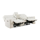  Manufacturer Color_Beige -- Homelegance Celeste Power Reclining Fabric Loveseat with Console IMAGE 4