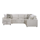  Homelegance Myrtle 9702BE*3LC3R 3 pc Sectional with Pull-out Bed and Hidden Storage IMAGE 2
