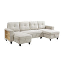  Homelegance Robinson 9705BE*42AVC Sectional with Two Chaises, Pull-out Bed, Shelves and Charging Ports IMAGE 1