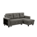  Homelegance Robinson 9705DB*32AVC Sectional with Reversible Chaise, Pull-out Bed, Shelves and Charging Ports IMAGE 1