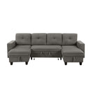  Homelegance Robinson 9705DB*42AVC Sectional with Two Chaises, Pull-out Bed, Shelves and Charging Ports IMAGE 2