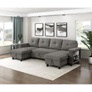  Homelegance Robinson 9705DB*42AVC Sectional with Two Chaises, Pull-out Bed, Shelves and Charging Ports IMAGE 9