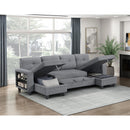  Homelegance Robinson 9705GY*42AVC Sectional with Two Chaises, Pull-out Bed, Shelves and Charging Ports IMAGE 10
