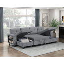 Homelegance Robinson 9705GY*42AVC Sectional with Two Chaises, Pull-out Bed, Shelves and Charging Ports IMAGE 14