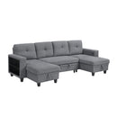  Homelegance Robinson 9705GY*42AVC Sectional with Two Chaises, Pull-out Bed, Shelves and Charging Ports IMAGE 1