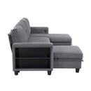  Homelegance Robinson 9705GY*42AVC Sectional with Two Chaises, Pull-out Bed, Shelves and Charging Ports IMAGE 3