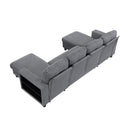  Homelegance Robinson 9705GY*42AVC Sectional with Two Chaises, Pull-out Bed, Shelves and Charging Ports IMAGE 4