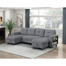  Homelegance Robinson 9705GY*42AVC Sectional with Two Chaises, Pull-out Bed, Shelves and Charging Ports IMAGE 9