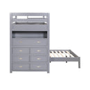  Homelegance Sloane B2024GYLTF-1* Twin/Full Loft Bunk Bed with Chest and Hidden Desk IMAGE 6