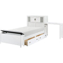  Homelegance Sloane B2024WHBC-1* Twin Bookcase Platform Bed with Hidden Desk, Stool and Storage Bench IMAGE 15
