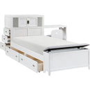  Homelegance Sloane B2024WHBC-1* Twin Bookcase Platform Bed with Hidden Desk, Stool and Storage Bench IMAGE 17