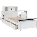  Homelegance Sloane B2024WHBC-1* Twin Bookcase Platform Bed with Hidden Desk, Stool and Storage Bench IMAGE 18