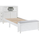  Homelegance Sloane B2024WHBC-1* Twin Bookcase Platform Bed with Hidden Desk, Stool and Storage Bench IMAGE 2