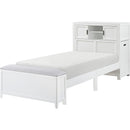  Homelegance Sloane B2024WHBC-1* Twin Bookcase Platform Bed with Hidden Desk, Stool and Storage Bench IMAGE 3