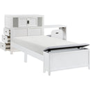  Homelegance Sloane B2024WHBC-1* Twin Bookcase Platform Bed with Hidden Desk, Stool and Storage Bench IMAGE 9