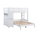  Homelegance Sloane B2024WHLTF-1* Twin/Full Loft Bunk Bed with Chest and Hidden Desk IMAGE 2