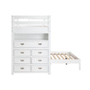 Homelegance Sloane B2024WHLTF-1* Twin/Full Loft Bunk Bed with Chest and Hidden Desk IMAGE 6