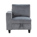  Manufacturer Color_Dark Grey -- Walterboro 9650NDG*7SC 7 pc Sectional with Storage, Storage Pouches and Charging Ports IMAGE 4