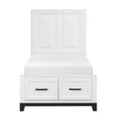  Homelegance Garretson 1450WHT-1* Twin Platform Bed with Footboard Storage IMAGE 1